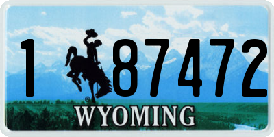 WY license plate 187472