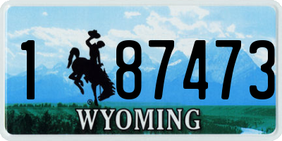 WY license plate 187473