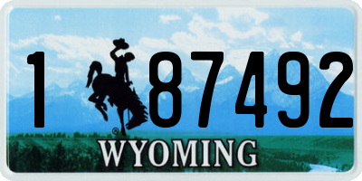 WY license plate 187492