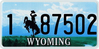 WY license plate 187502