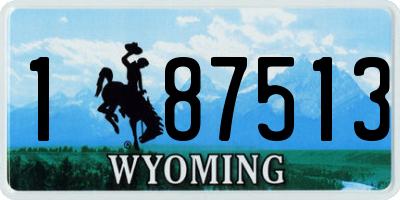 WY license plate 187513