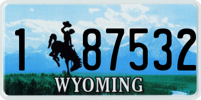 WY license plate 187532