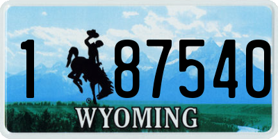 WY license plate 187540