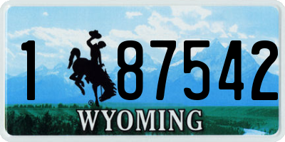 WY license plate 187542