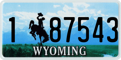 WY license plate 187543