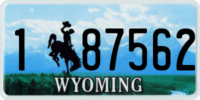 WY license plate 187562