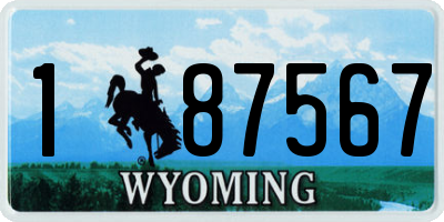 WY license plate 187567