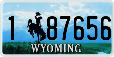 WY license plate 187656