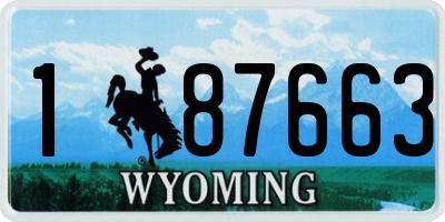 WY license plate 187663