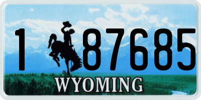 WY license plate 187685