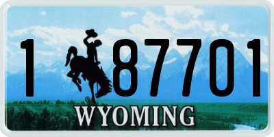 WY license plate 187701