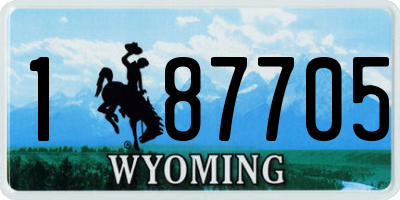 WY license plate 187705