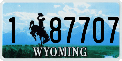 WY license plate 187707