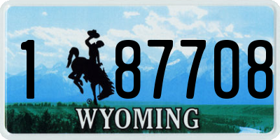 WY license plate 187708