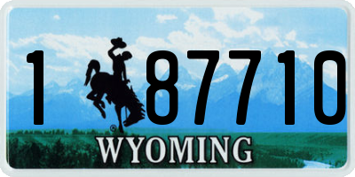 WY license plate 187710