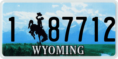 WY license plate 187712