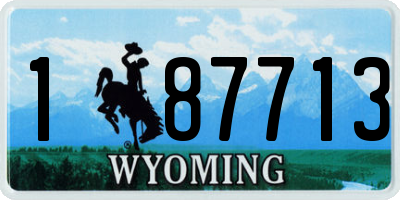 WY license plate 187713