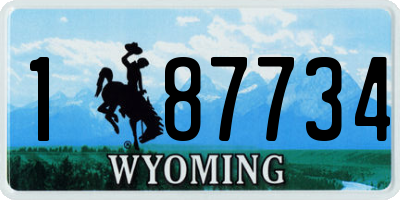 WY license plate 187734