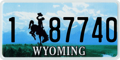 WY license plate 187740