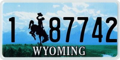 WY license plate 187742