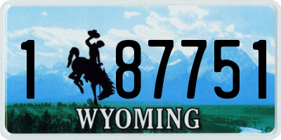 WY license plate 187751