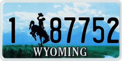 WY license plate 187752