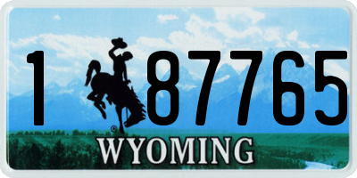 WY license plate 187765