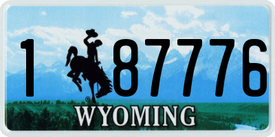 WY license plate 187776