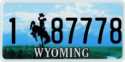 WY license plate 187778