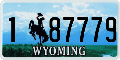 WY license plate 187779