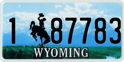 WY license plate 187783