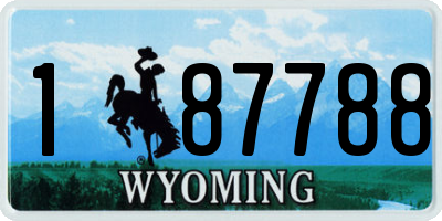 WY license plate 187788