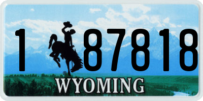 WY license plate 187818