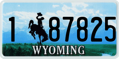 WY license plate 187825