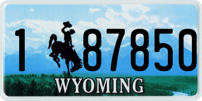 WY license plate 187850