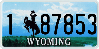 WY license plate 187853