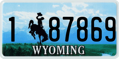 WY license plate 187869