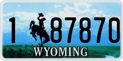 WY license plate 187870