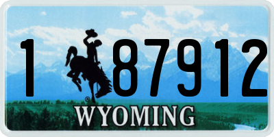 WY license plate 187912