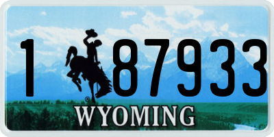 WY license plate 187933