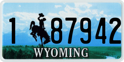 WY license plate 187942