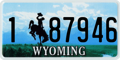 WY license plate 187946