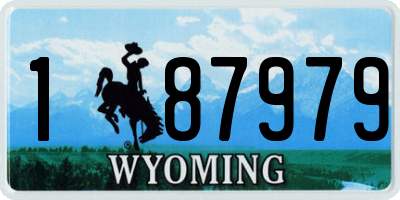 WY license plate 187979