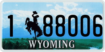 WY license plate 188006