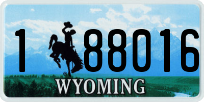 WY license plate 188016