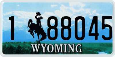 WY license plate 188045