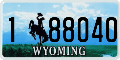 WY license plate 18804O