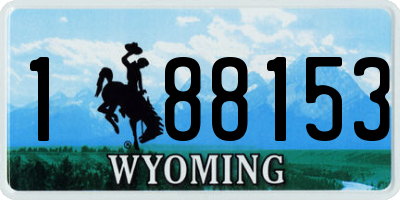 WY license plate 188153
