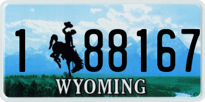 WY license plate 188167