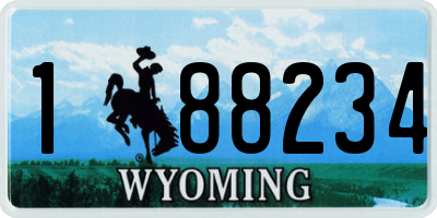 WY license plate 188234